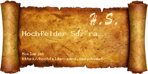 Hochfelder Sára névjegykártya